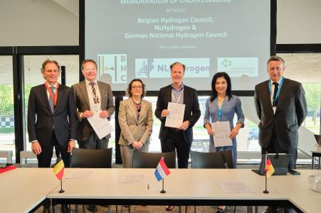 De Belgian Hydrogen Council, NLHydrogen en de Duitse Nationaler Wasserstoffrat ondertekenen een MOU om de waterstofeconomie in Europa te stimuleren